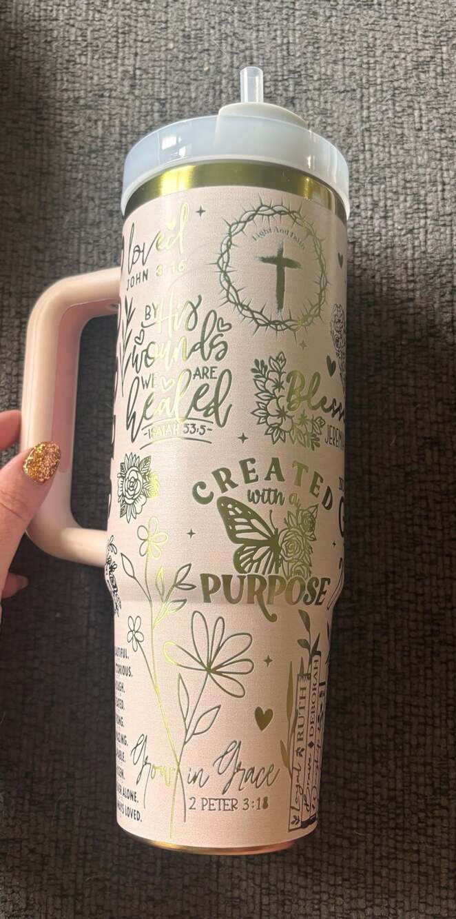 Engraved Prayer Tumbler: 40oz Insulated Stainless Steel